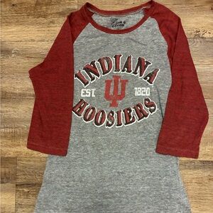 5th & Ocean Indiana Hoosiers Red and Gray Long Sleeve Tee Women’s Large